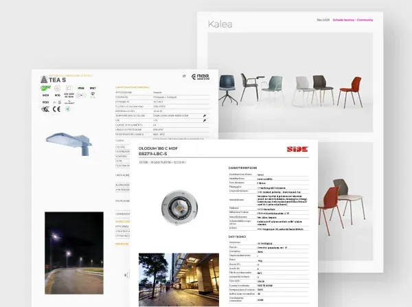 Schede tecniche e documentazione per la rete vendita