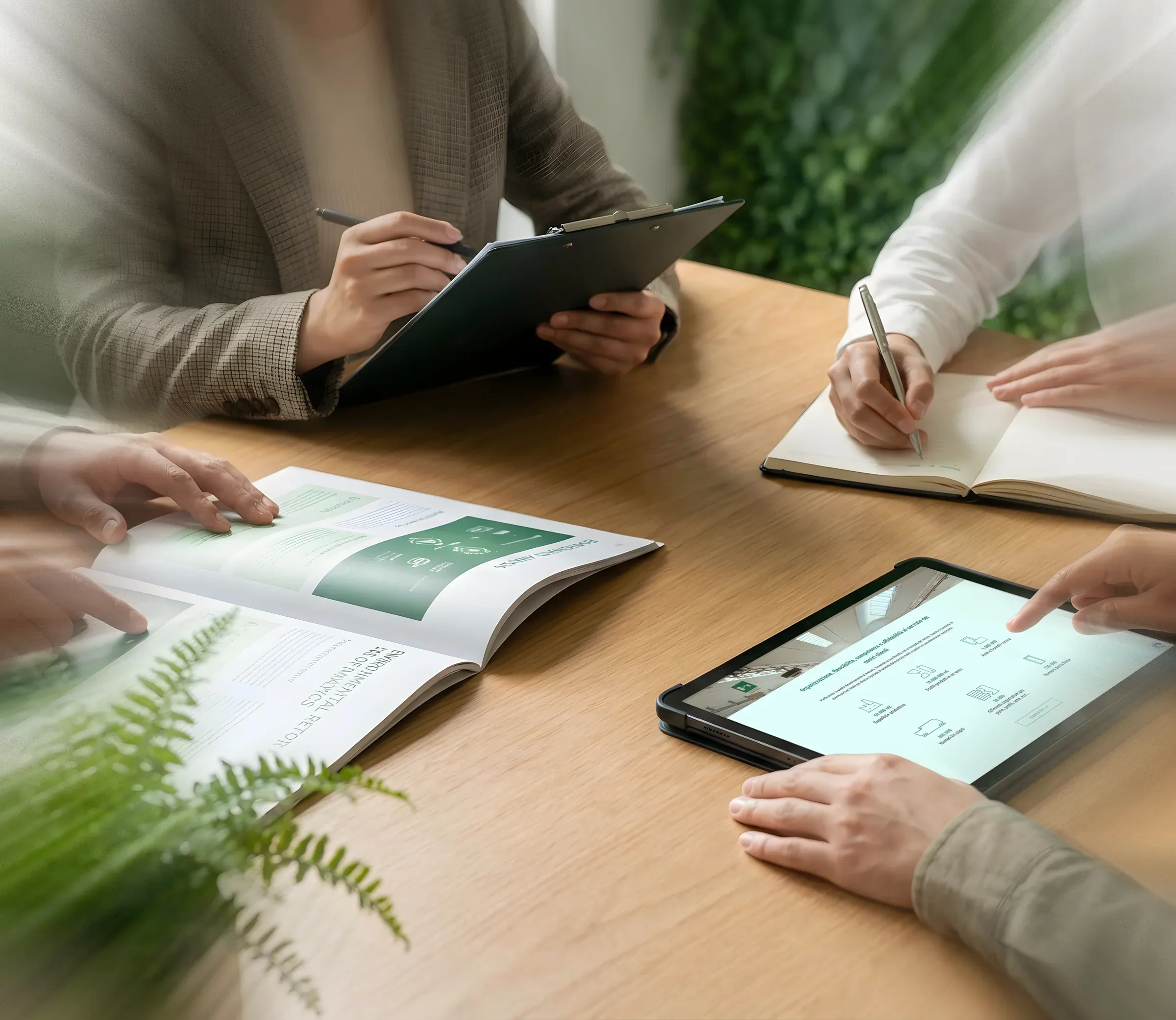 Persone che lavorano insieme ad un tavolo